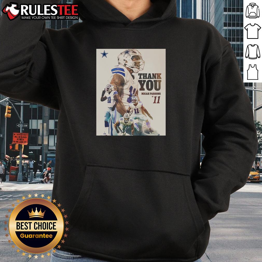Alt Text: Hot Thank You Dallas Cowboys Micah Parsons Hoodie featuring team colors and logo, perfect for fans