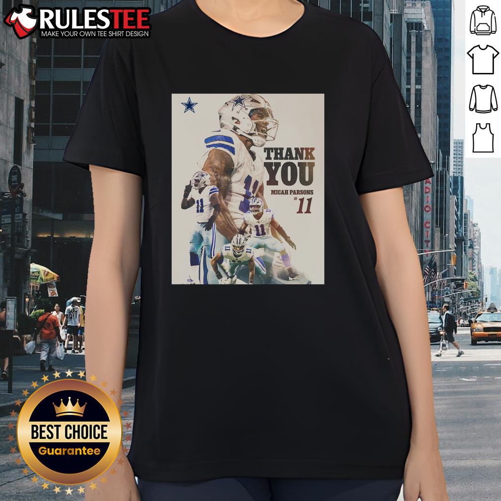 Hot Thank You Dallas Cowboys Micah Parsons Ladies Tee featuring vibrant design and team logo for passionate fans.