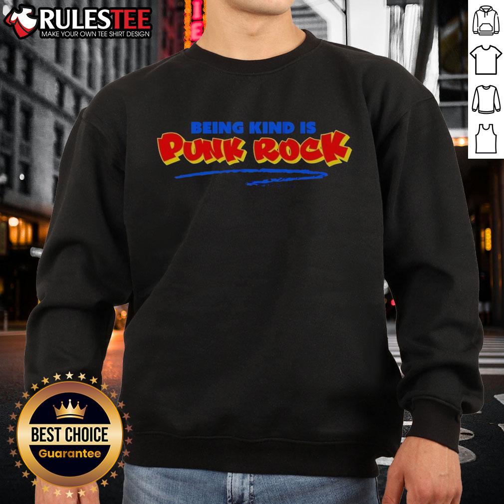 Nice Being Kind is Punk Rock Sweatshirt featuring bold graphic design on a cozy black pullover, perfect for punk fashion lovers.