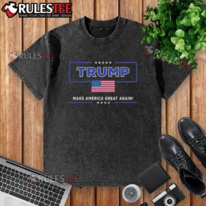Alt Text: Nice Tyler Robinson wearing a Trump Make America Great Again washed t-shirt, showcasing patriotic style and support.
