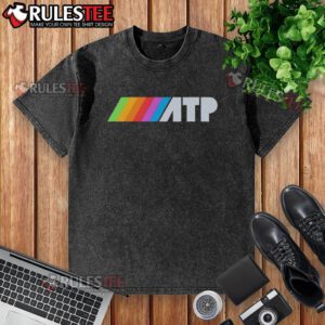 Official ATP Rainbow Logo Washed T-Shirt featuring a vibrant design and soft fabric, perfect for tennis enthusiasts.