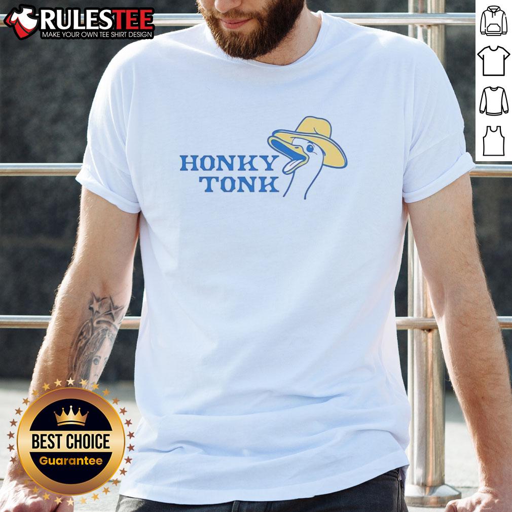 Alt Text: Official Honky Tonk Goose T-Shirt featuring a fun design and vibrant colors, perfect for country music fans.