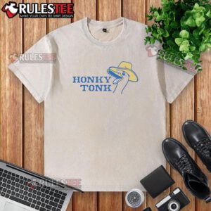 Official Honky Tonk Goose Washed T-Shirt featuring a vintage design, perfect for casual wear and country music fans.