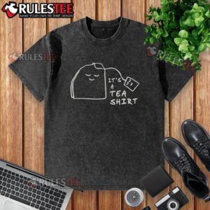Official It's A Tea Washed T-Shirt in soft cotton, featuring a vintage design for casual style and comfort.