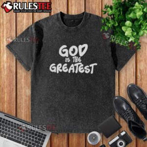 Official Williamson Dad God Is The Greatest washed t-shirt in white, featuring bold text design for proud fathers.