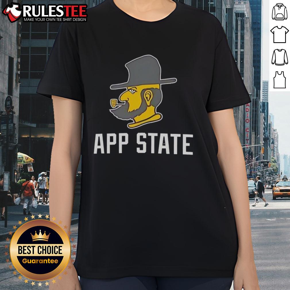 Alt Text: Original Appalachian State Mountaineers logo on a stylish ladies tee, perfect for fans and casual wear.