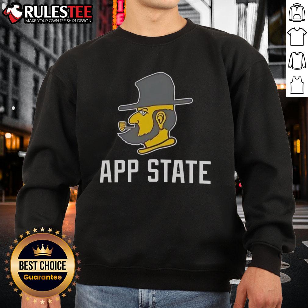 Alt Text: Original Appalachian State Mountaineers logo sweatshirt featuring bold colors and iconic design for fans and supporters.