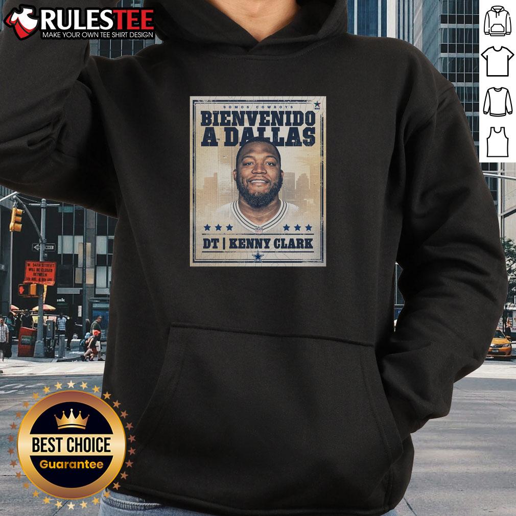 Original Kenny Clark Welcome to Dallas Cowboys Graphic Hoodie featuring vibrant team colors and logo design.