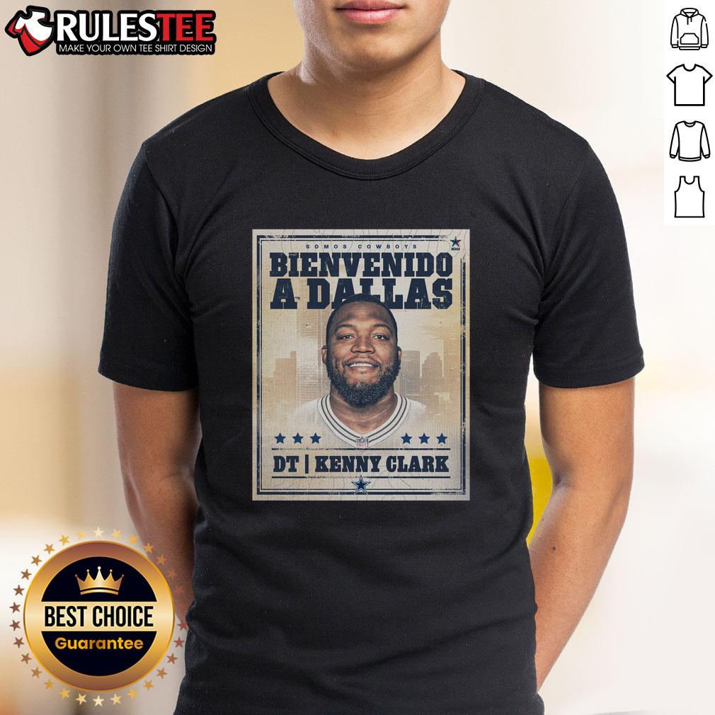 Original Kenny Clark 'Welcome To Dallas Cowboys' Graphic T-Shirt featuring bold design and vibrant colors for fans.