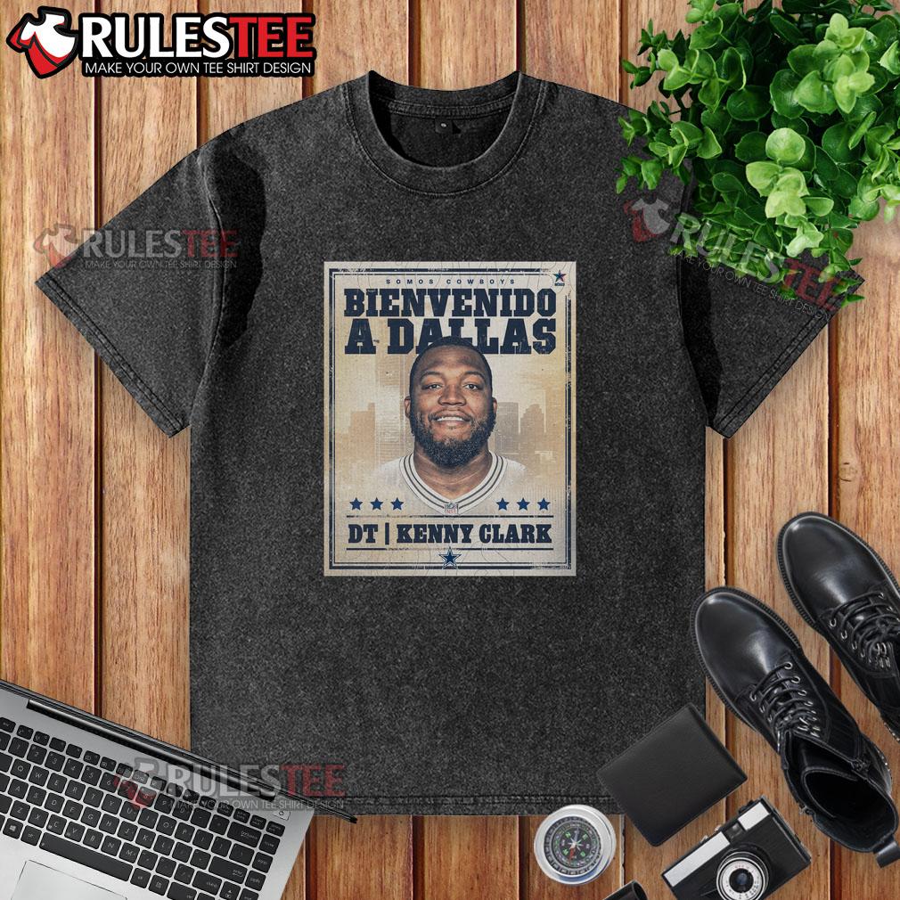 Original Kenny Clark Welcome to Dallas Cowboys graphic washed t-shirt featuring a vintage design and team colors.