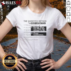 Pretty The Scientific Method 2025 Updates Ladies Tee featuring a stylish design for science enthusiasts.