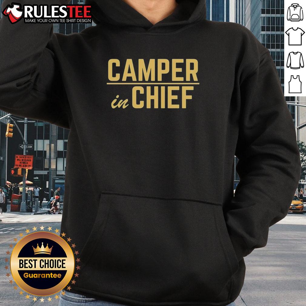 Awesome Camper In Chief Hoodie featuring a cozy design perfect for outdoor adventures and casual wear.