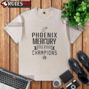 Good Phoenix Mercury WNBA Champions 2025 washed t-shirt showcasing team pride and vibrant championship graphics.