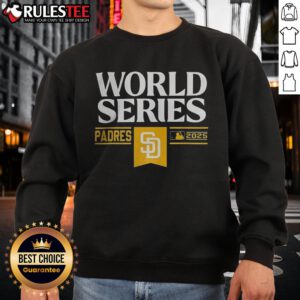 San Diego Padres 2025 World Series MLB sweatshirt featuring bold team logo and vibrant colors, perfect for fans.
