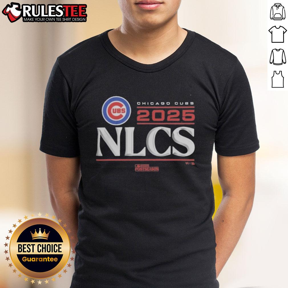 Alt Text: Official Chicago Cubs 2025 Division Series Winner Locker Room T-Shirt featuring team logo and celebratory design.