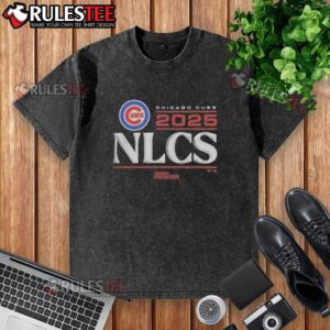 Official Chicago Cubs 2025 Division Series Winner locker room washed t-shirt featuring team logo and celebratory design.