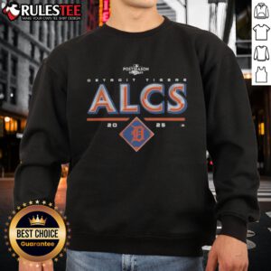 Alt Text: Official Detroit Tigers 2025 ALCS Division Series Winner Postseason Sweatshirt in team colors, perfect for fans.