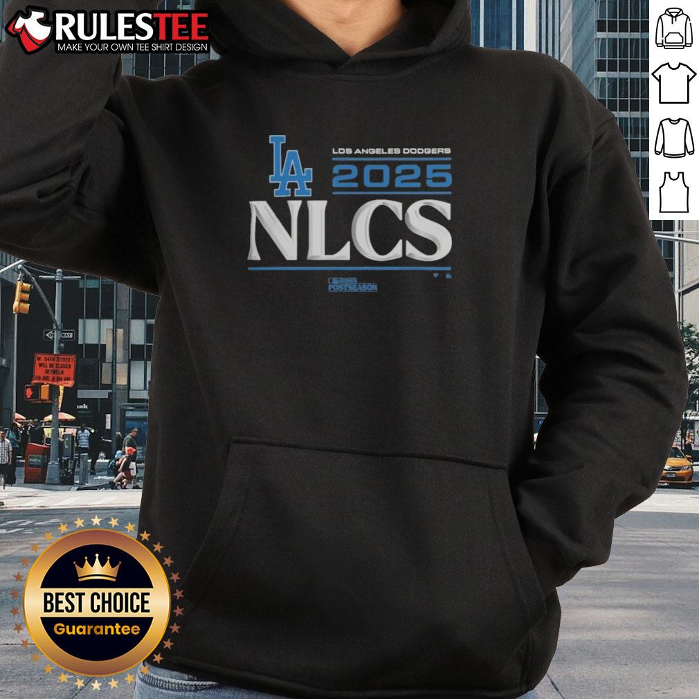Official Los Angeles Dodgers 2025 Division Series Winner locker room hoodie showcasing team logo and championship design.