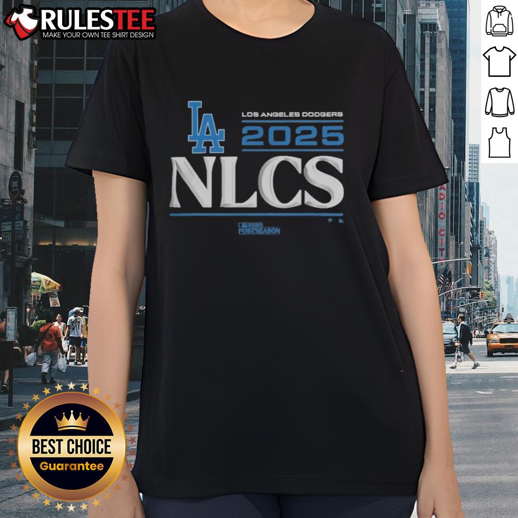 Official Los Angeles Dodgers 2025 Division Series Winner locker room ladies tee showcasing team pride and celebration.