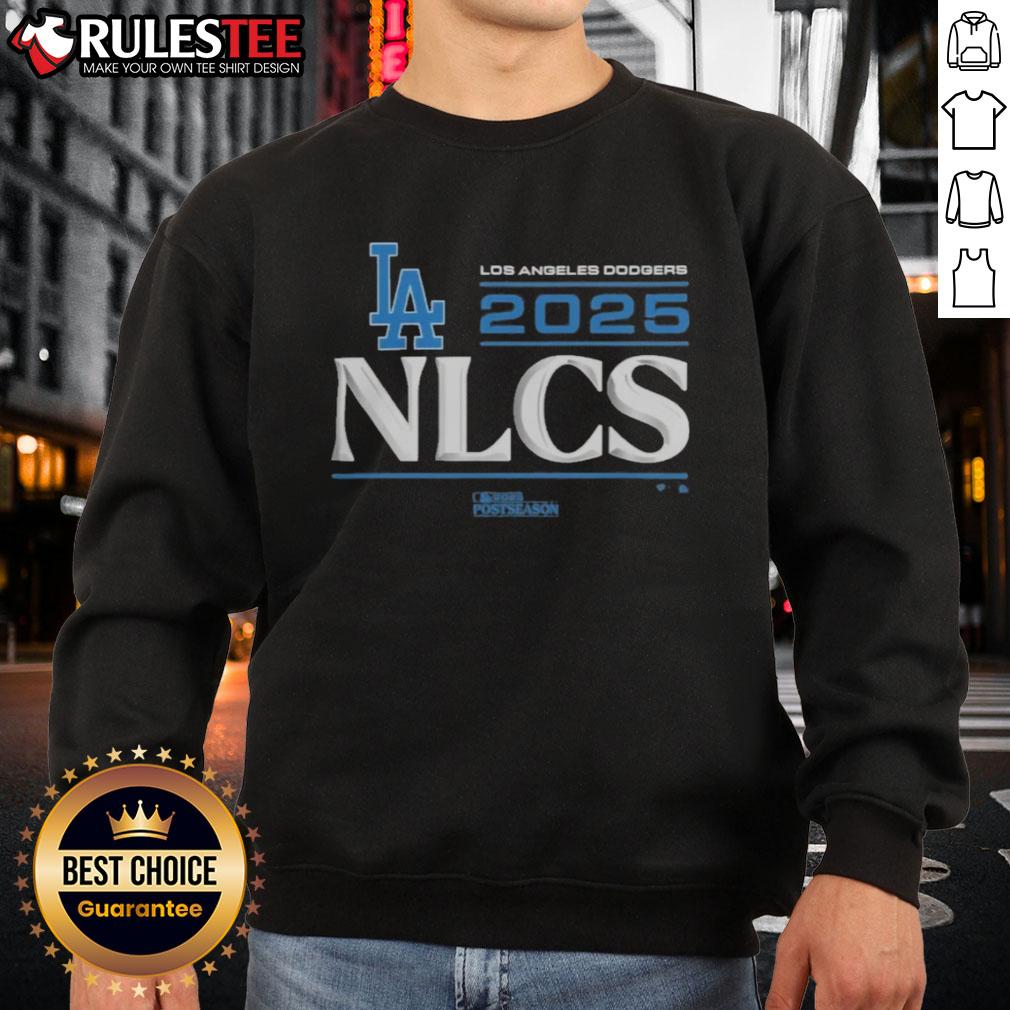 Official Los Angeles Dodgers 2025 Division Series Winner locker room sweatshirt featuring team logo and championship design.