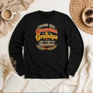 Awesome Grandparents Day Family Love Vintage Grandchildren Long Sleeve Shirt in soft cotton fabric with classic fit