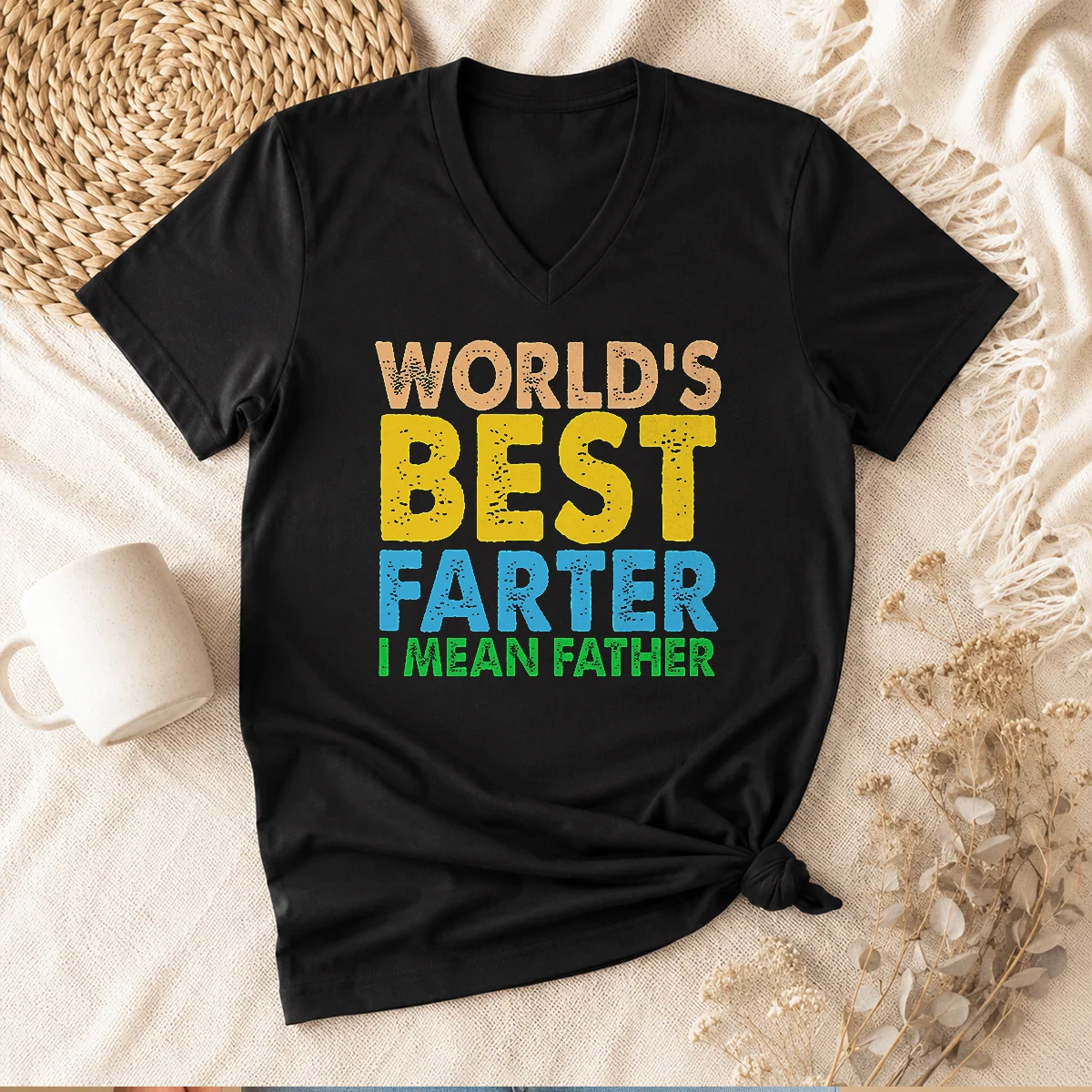Top World'S Best Farter Funny Humor V-Neck Shirt Top World'S Best Farter Funny Humor V-Neck Shirt