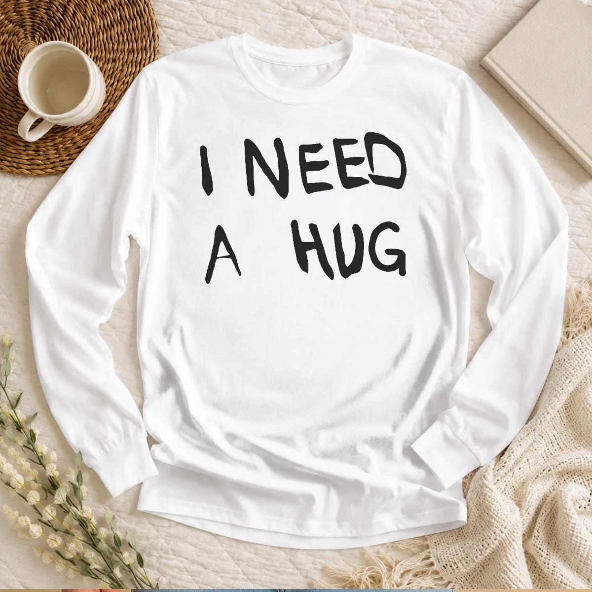Awesome I Need A Hug Cuddle Comfort Affection Mental Health Long Sleeve Shirt