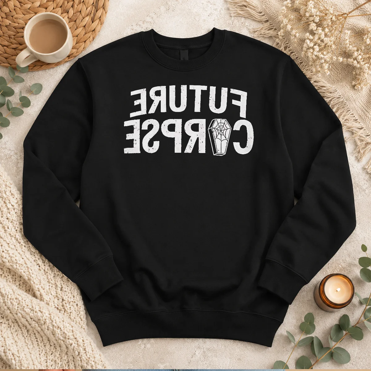 Official Distressed Future Corpse With Coffin Sweater