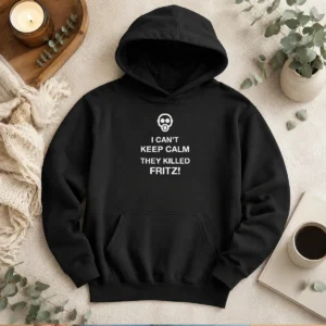 Official Top I Can'T Keep Calm They Killed Fritz Gas Mask Hoodie
