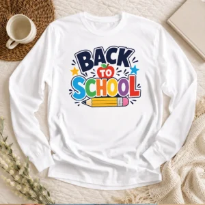 Premium Bold Modern Back To School Orange Circle Long Sleeve Shirt