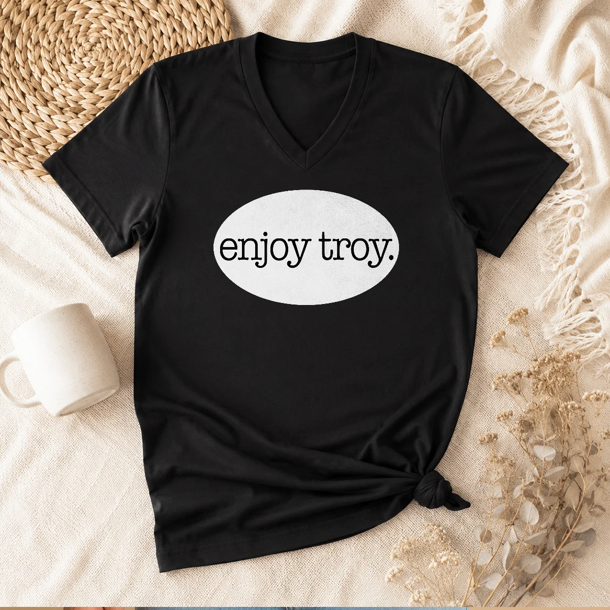 Premium Enjoy Troy City New York V-Neck Shirt Premium Enjoy Troy City New York V-Neck Shirt